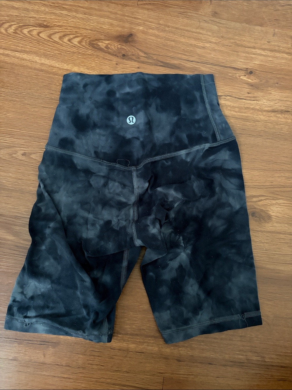 lululemon athletica Black Tie-Dye High-Rise Bike Shorts